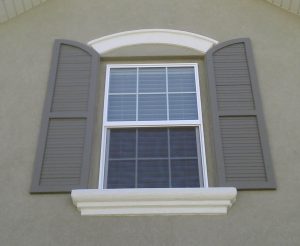 Framed Angel Wing Louvered Shutter