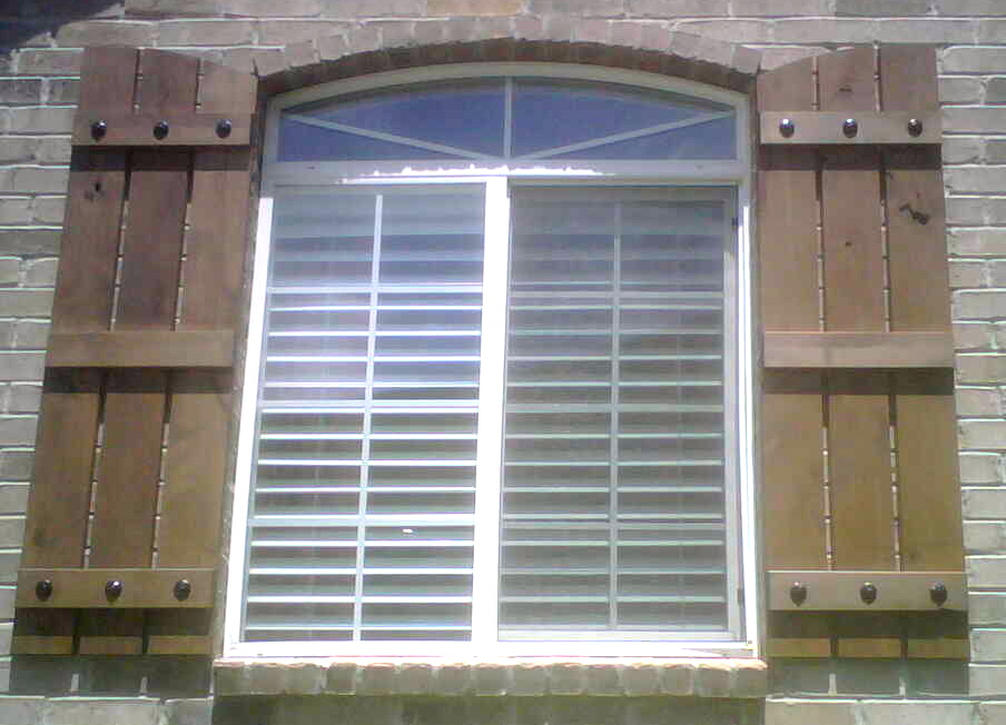 Clavo style Hardware Board and Batten Shutters