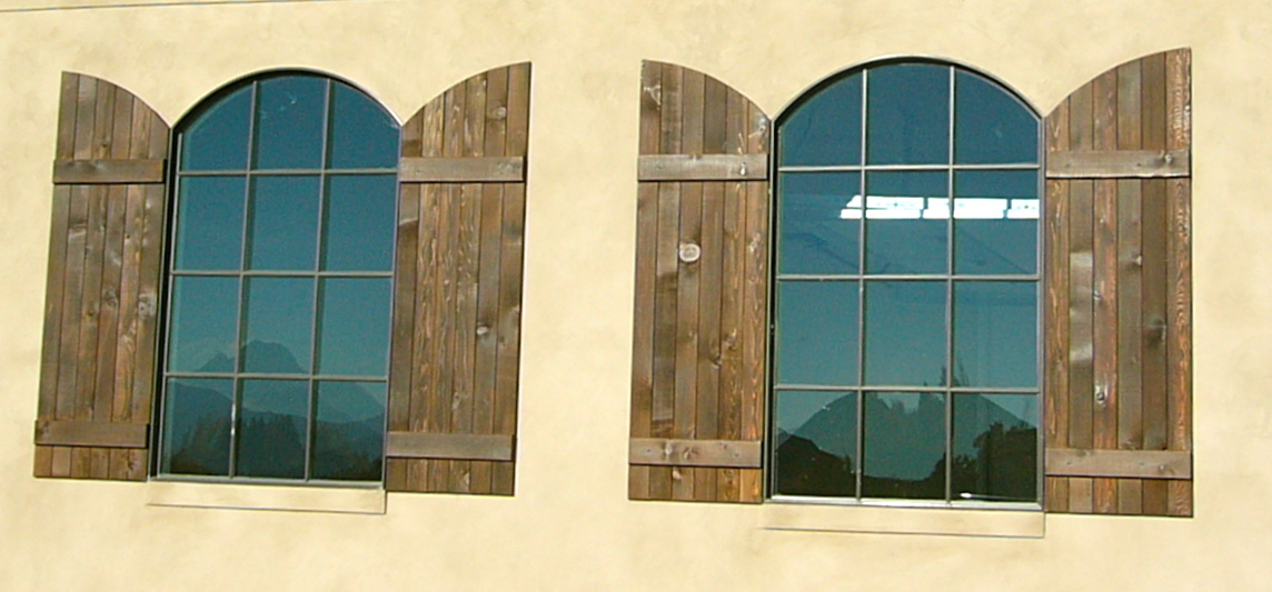 Board and Batten Gothic Arc Shutters